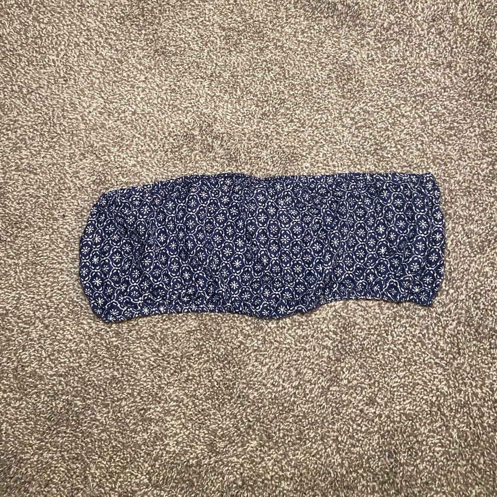Blue patterned tube top from Urban Outfitters